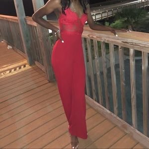 Red Fashion Nova jumpsuit